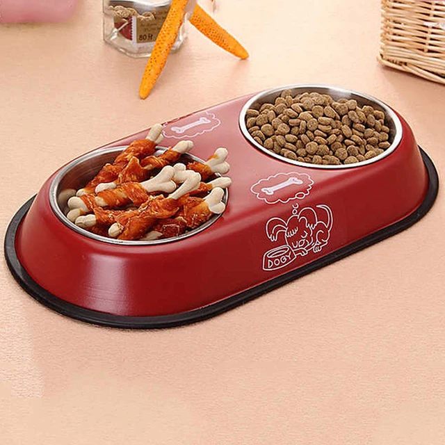 Stainless Steel Water & Food Bowl - Non Slip Rubber Base
