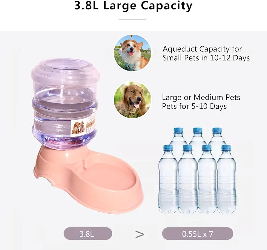 Automatic Water Dispenser For Cats & Dogs - With Large Water Bottle 3.8L