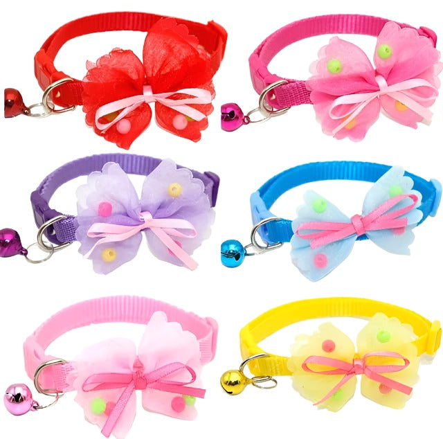 Cute Bow Collar With Bell For Cats & Puppies