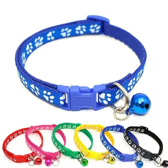 Multicolor Paw Print Pet Collar for Cats & Puppies