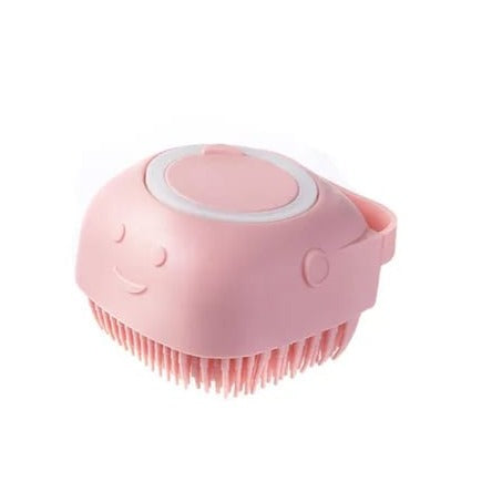 Soft Silicone Pet Bath Brush with Built-in Shampoo Container