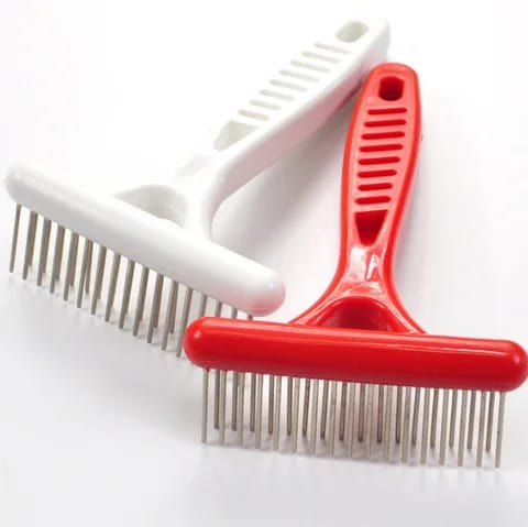 Rake Comb For Pets - Shedding Comb For Long Hair Breeds