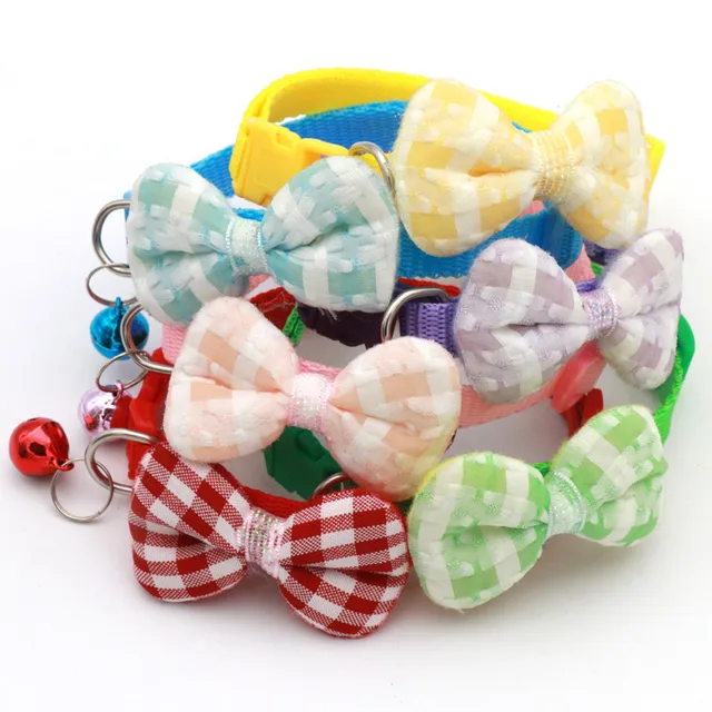 Cute Bow Pet Collar With Bell For Cats & Puppies