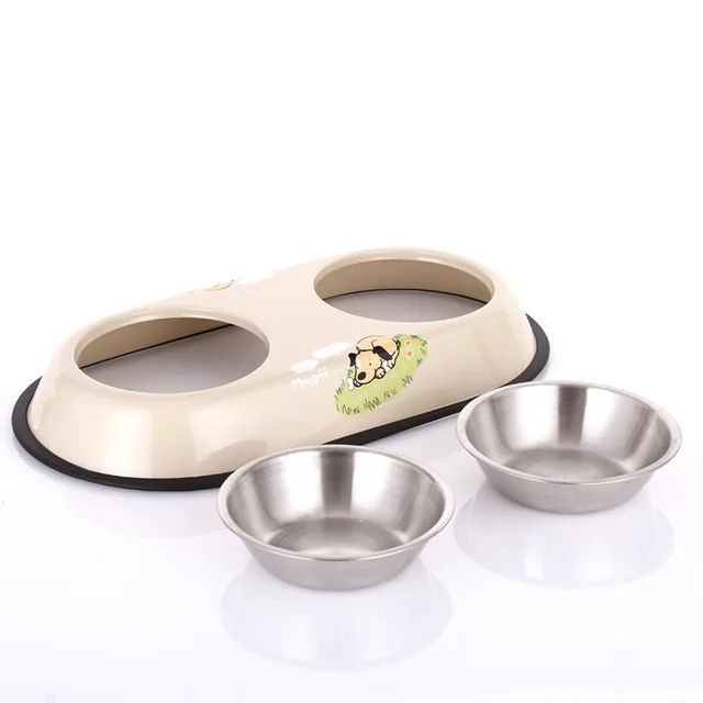 Stainless Steel Water & Food Bowl - Non Slip Rubber Base