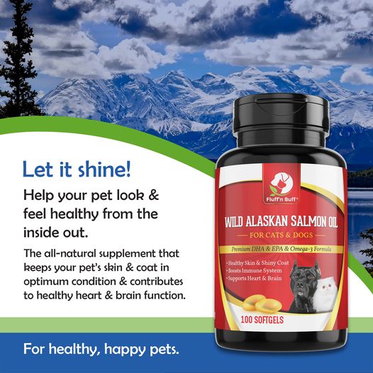 Wild Alaskan Salmon Oil For Cats & Dogs - 100 Softgels