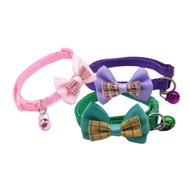 Pet Bow Collar With Bell For Cats & Puppies