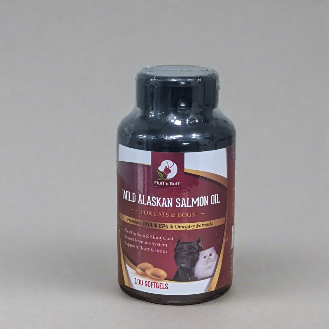 Wild Alaskan Salmon Oil For Cats & Dogs - 100 Softgels