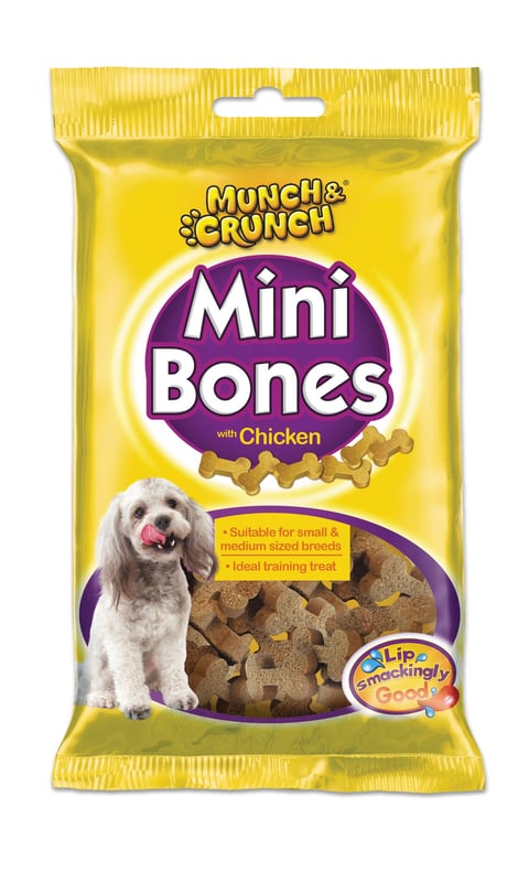 Munch & Crunch Mini Bones Dog Snacks 140g